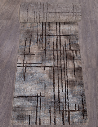 Российская прямоугольная дорожка D717 BEIGE-BLUE 2