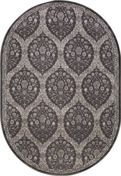 Российский овальный ковёр D740 DARK GRAY
