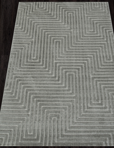 Российский прямоугольный ковёр D786AG GREY / GREY