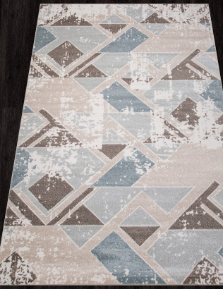 Российский прямоугольный ковёр D979 BEIGE-BLUE