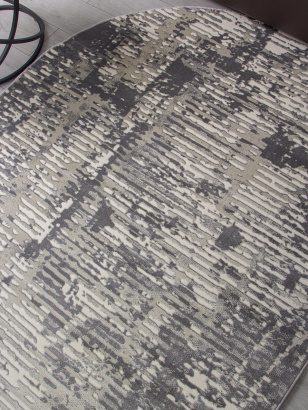 Российский овальный ковёр D999 CREAM-GRAY