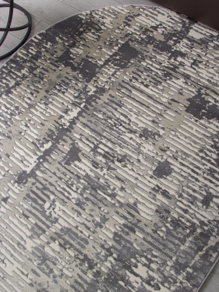 Российский овальный ковёр D999 CREAM-GRAY