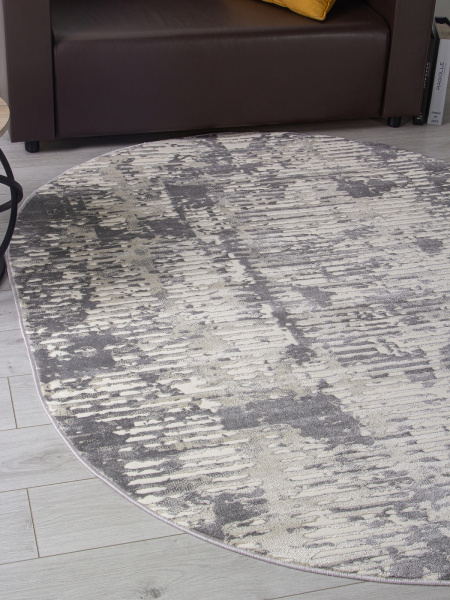 Российский овальный ковёр D999 CREAM-GRAY