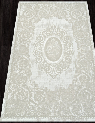 Российский прямоугольный ковёр E413AC BEIGE / WHITE