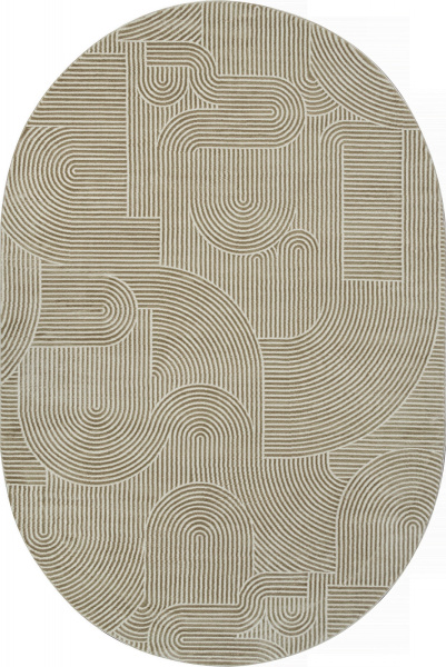 Российский овальный ковёр E508AK D.BEIGE / BEIGE