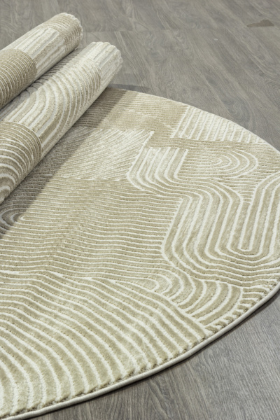 Российский овальный ковёр E508AK D.BEIGE / BEIGE