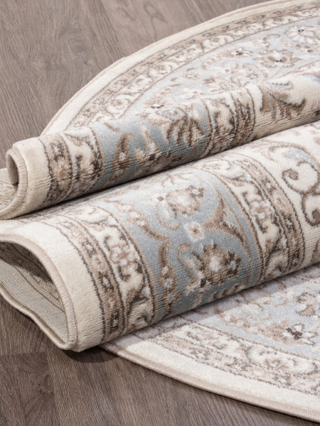 Российский овальный ковёр F014 CREAM-L.BLUE