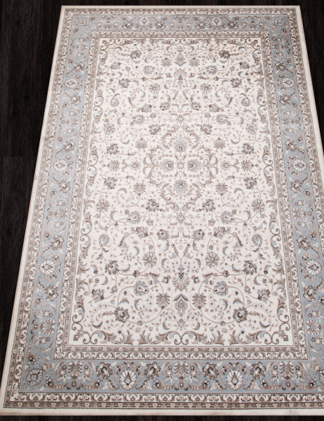 Российский прямоугольный ковёр F014 CREAM-L.BLUE