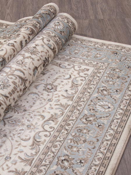 Российский прямоугольный ковёр F014 CREAM-L.BLUE