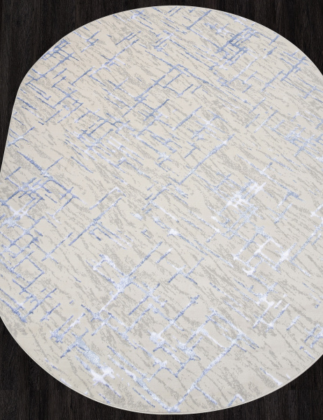 Российский овальный ковёр F164 CREAM-BLUE