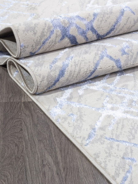 Российский прямоугольный ковёр F164 CREAM-BLUE