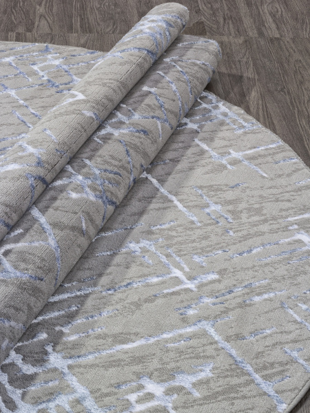 Российский овальный ковёр F164 GRAY-BLUE