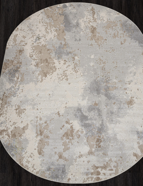 Российский овальный ковёр F171 CREAM-GREEN