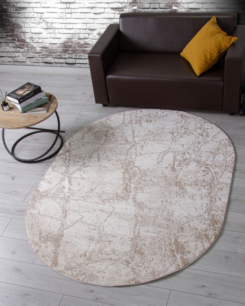 Российский овальный ковёр F175 BEIGE