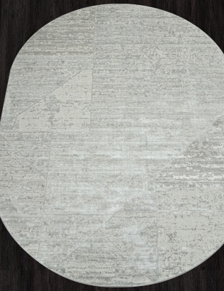 Российский овальный ковёр F196 CREAM-GRAY