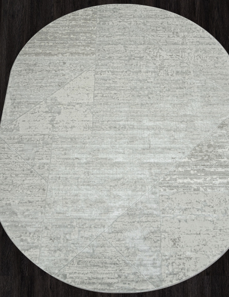 Российский овальный ковёр F196 CREAM-GRAY