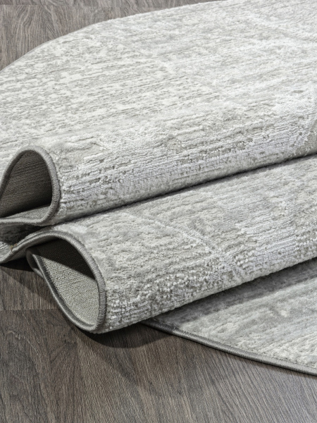 Российский овальный ковёр F196 CREAM-GRAY