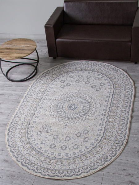 Российский овальный ковёр F399 BEIGE