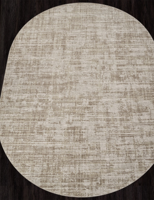 Российский овальный ковёр F415AE BEIGE / L.BROWN