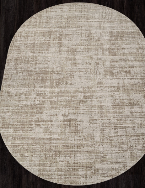 Российский овальный ковёр F415AE BEIGE / L.BROWN