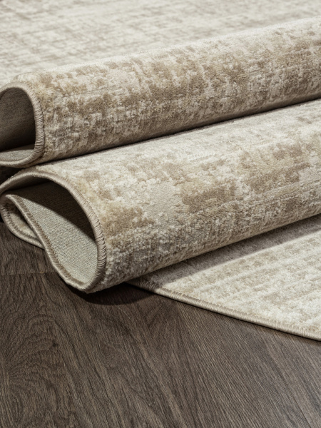 Российский овальный ковёр F415AE BEIGE / L.BROWN