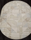 Российский овальный ковёр F416AD BEIGE / L.BROWN