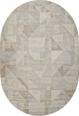 Российский овальный ковёр F416AD BEIGE / L.BROWN