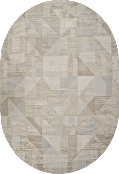 Российский овальный ковёр F416AD BEIGE / L.BROWN