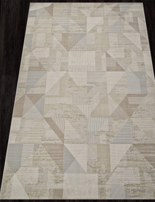 Российский прямоугольный ковёр F416AD BEIGE / L.BROWN