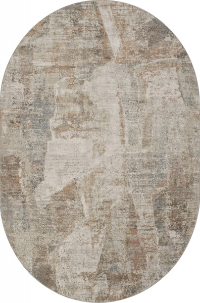 Российский овальный ковёр F428AB BEIGE / PUDRA