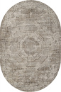 Российский овальный ковёр F446AD BROWN / BEIGE