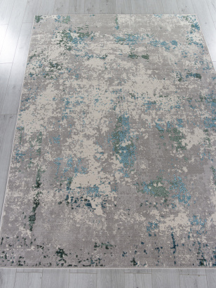 Российский прямоугольный ковёр F477 GRAY-BLUE
