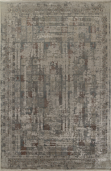 Российский прямоугольный ковёр G078J2 D.GREY / BEIGE