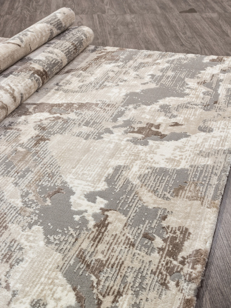 Российский прямоугольный ковёр GA017C GREY / BROWN
