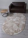 Российский овальный ковёр H921AC BEIGE / WHITE