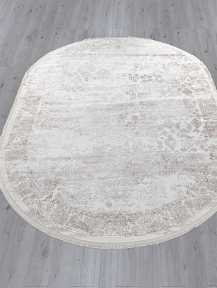 Российский овальный ковёр L252A CREAM SHRINK / VIZON FDY