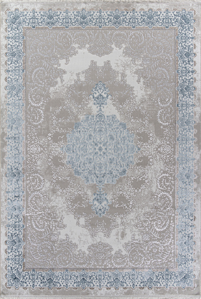 Российский прямоугольный ковёр L270A CREAM SHRINK / BLUE FDY