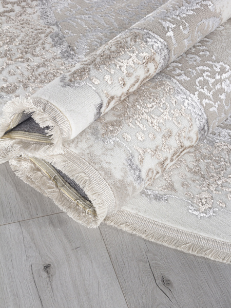 Российский овальный ковёр L270A CREAM SHRINK / VIZON FDY