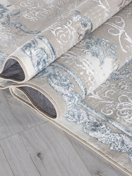 Российский прямоугольный ковёр L278A CREAM SHRINK / BLUE FDY