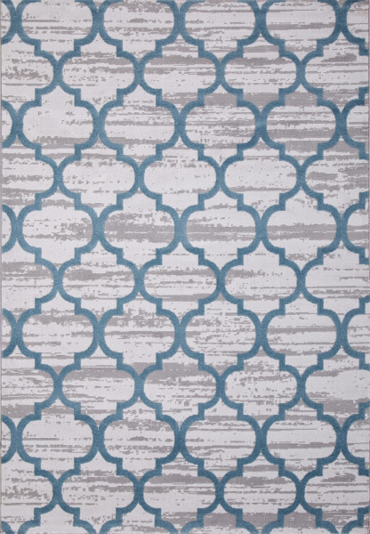 Российский прямоугольный ковёр M012A D.GREY SHRINK / L.BLUE HEATSET