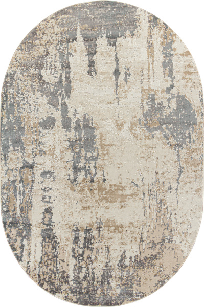 Российский овальный ковёр M027A LIGHT BEIGE / TAUPE