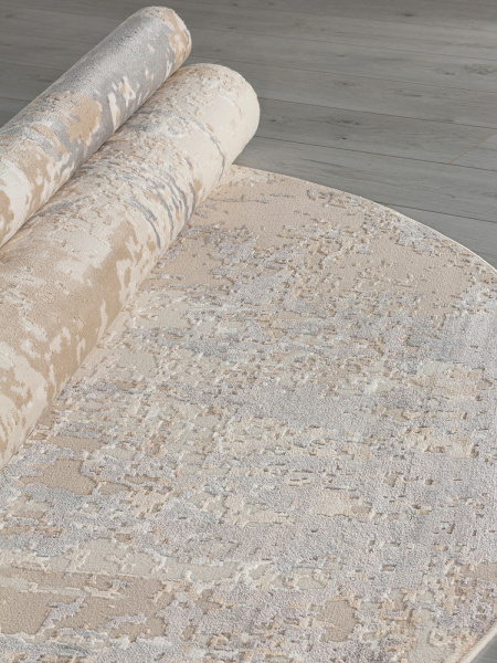 Российский овальный ковёр M027A LIGHT BEIGE / TAUPE