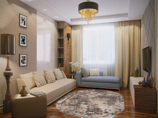 Российский овальный ковёр M028A CREAM / GRAY