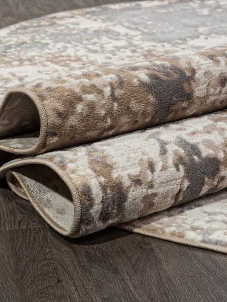 Российский овальный ковёр M028A CREAM / GRAY
