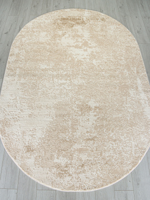 Российский овальный ковёр M028A LIGHT BEIGE / BEIGE
