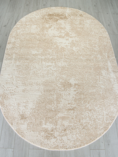 Российский овальный ковёр M028A LIGHT BEIGE / BEIGE