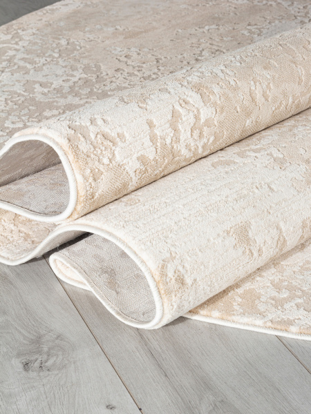 Российский овальный ковёр M028A LIGHT BEIGE / BEIGE