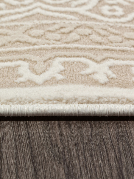 Российский овальный ковёр M029A WHITE / LIGHT BEIGE