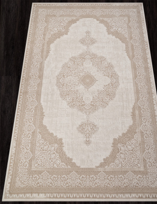Российский прямоугольный ковёр M029A WHITE / LIGHT BEIGE