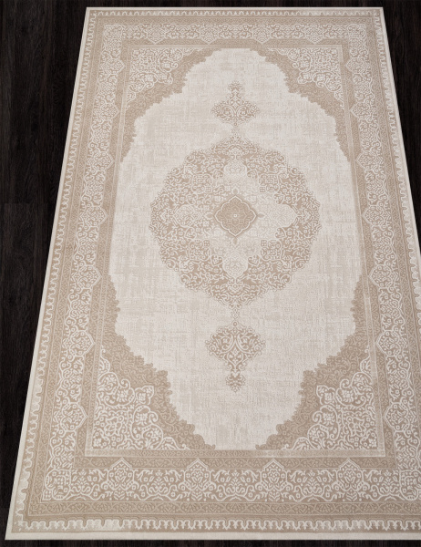 Российский прямоугольный ковёр M029A WHITE / LIGHT BEIGE